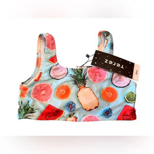 NWT Terez Tropical Fruit Swimsuit Top 14